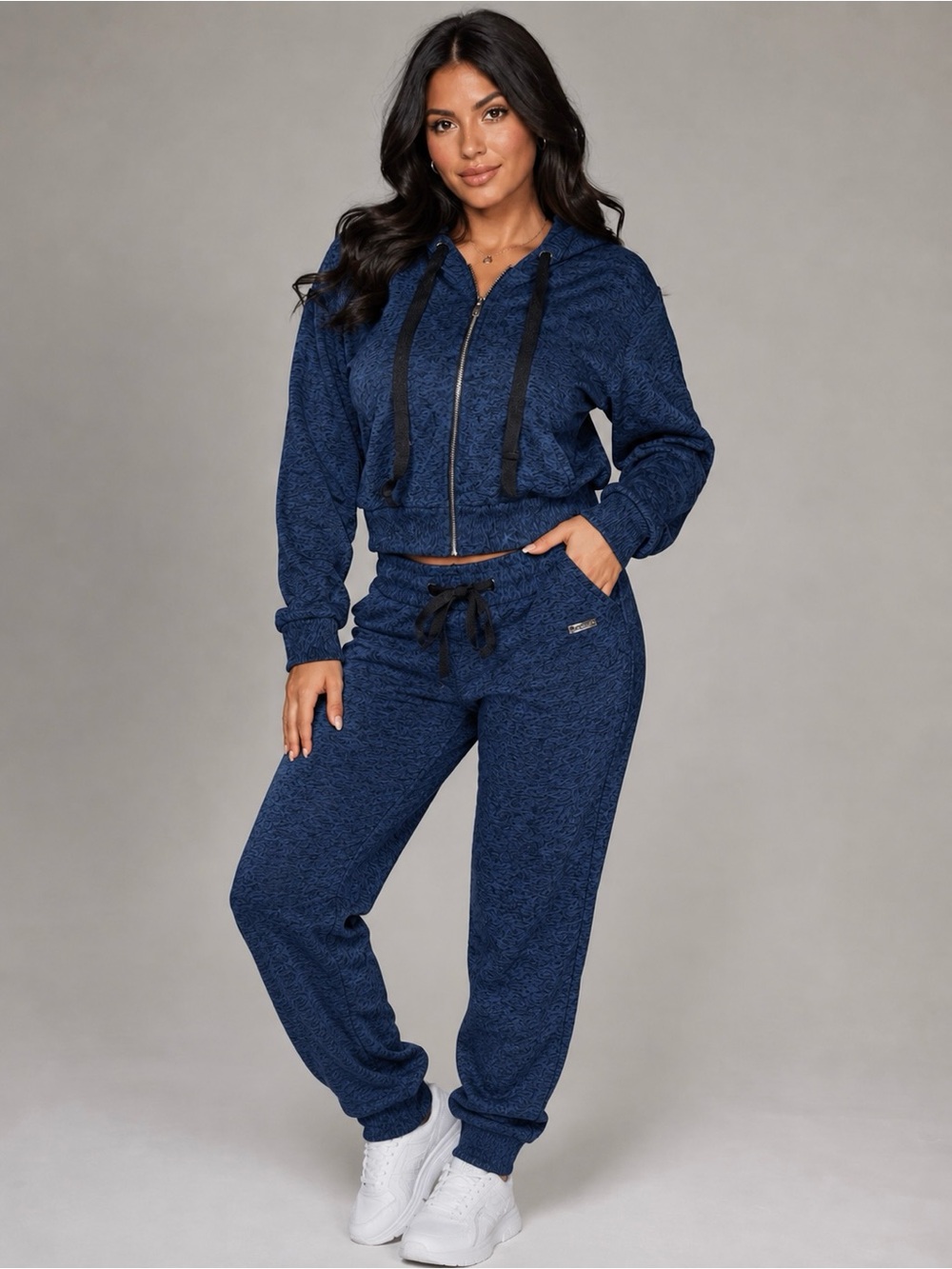 Bombshell Sportswear Women’s Blue Heathered Jogger Lounge Activewear Cozy XS/S